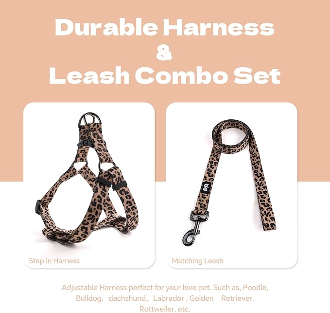 Dog Harness Leash Set Adjustable Heavy Duty No Pull Halter Harnesses for Small Medium Large Breed Dogs Back Clip Anti-Twist Perfect for Walking - Image 5