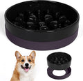 Sted Ceramic Slow Feeder Dog Bowls with Silicone Base | Slow Feeding Dog Bowl Small Medium Breed, Dogs Foods Bowls for Fast Eaters, Puzzle Dogs Food Bowl, Maze Black by Sted