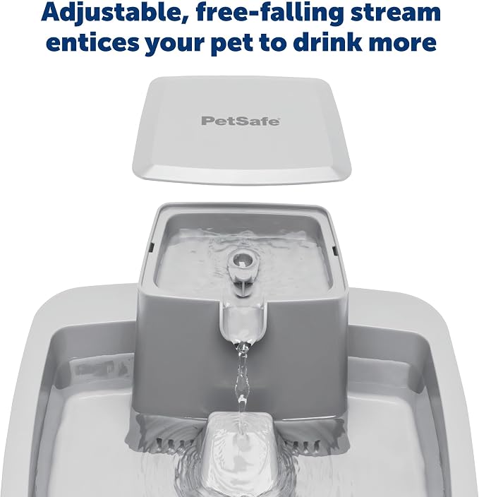 PetSafe Oasys Pet Fountain, 2 Gallon (256 oz), Cats, Dogs & Multi-Pet Homes | Adjustable Water Flow, Whisker-Friendly Tray, Dishwasher-Safe, Replaceable Carbon & Foam Filters Included - Image 3