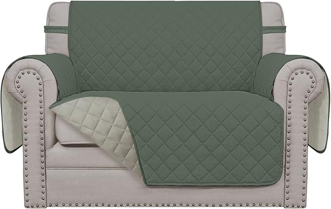 Easy-Going Reversible Couch Cover, Oversized Chair, Greyish Green/Beige | Machine Washable Slipcover For Dogs, Water Resistant Furniture Mat For Living Room, Non-Slip Sofa Cover, Pet Friendly by Easy-Going