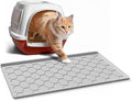 Garoopion Silicone Cat Litter Mat 24×16 inch, Easy to Clean, Gray | Waterproof Silicone Mat with Raised Edges, Catch Litter, Protect Floor from Urine, Multi-Use for Dog/Sink/Kitchen/Boots by Garoopion