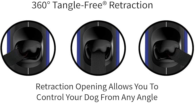 TUG Oval 360° Tangle-Free Retractable Dog Leash with Integrated Waste Bag Dispenser (Medium, Blue) - Image 4