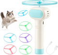 Cat Fetch Toy with Flying Disc Launcher, Rechargeable & Large-capacity | Interactive Cat Chase Hunting Tracking Toy with 5 Soft & Flexible Discs, Flying Disc Toy for Indoor Bored Kitten & Adult Cat by Unknown