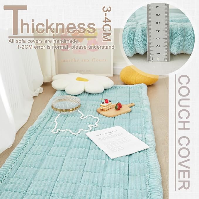 Awjcsv Couch Covers for Dogs Washable, Non Slip Sofa Protector Pet Friendly | Thick, Soft Furniture Cover, Against Pets Hair & Scratch, Fits Leather and Fabric Couches, 27.6" X 82.7" - Image 3