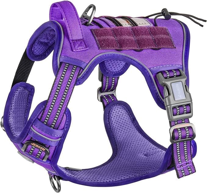 AUROTH Tactical Dog Harness Medium Sized Dog No Pull Adjustable Dog Vest | Heavy Duty with Handle, Breathable Padded, Reflective, Military K9, Easy Control for Working Traning, Army Yellow, Mediun by AurothPets