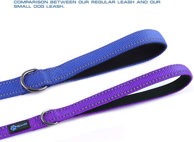 Max and Neo Small Dog Leash - Reflective Nylon, Donates to Dog Rescue (Purple, 6x5/8) - Image 3