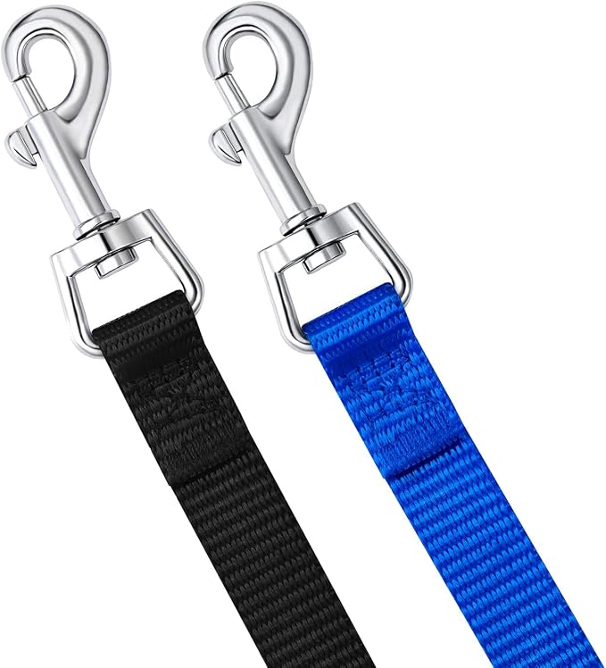 AMAGOOD 6 FT Puppy/ Dog Leash, Strong and Durable Traditional Style Leash with Easy to Use Collar Hook, Great for Small, Medium and Large Dogs (5/8 in x 6 ft, Black and Blue (2-Pack)) - Image 3