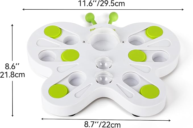 ALL FOR PAWS Interactive Cat Puzzle Feeder – Butterfly Shape Slow Feeder & Treat Dispenser – Enrichment Toy for Kittens & Indoor Cats - Image 4
