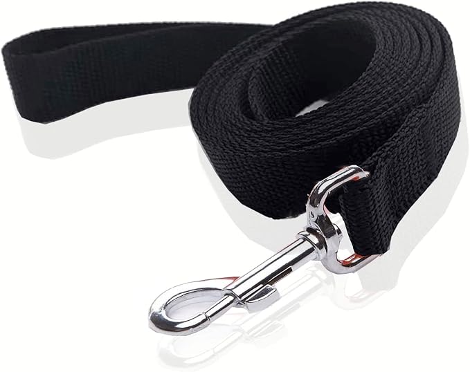 Nylon Dog Leash 4 Ft 5 Feet 6 Foot Long, Walking Training Dog Leashes for Medium Large Dogs, 1 Inch Wide(6ft,Black) by SALO