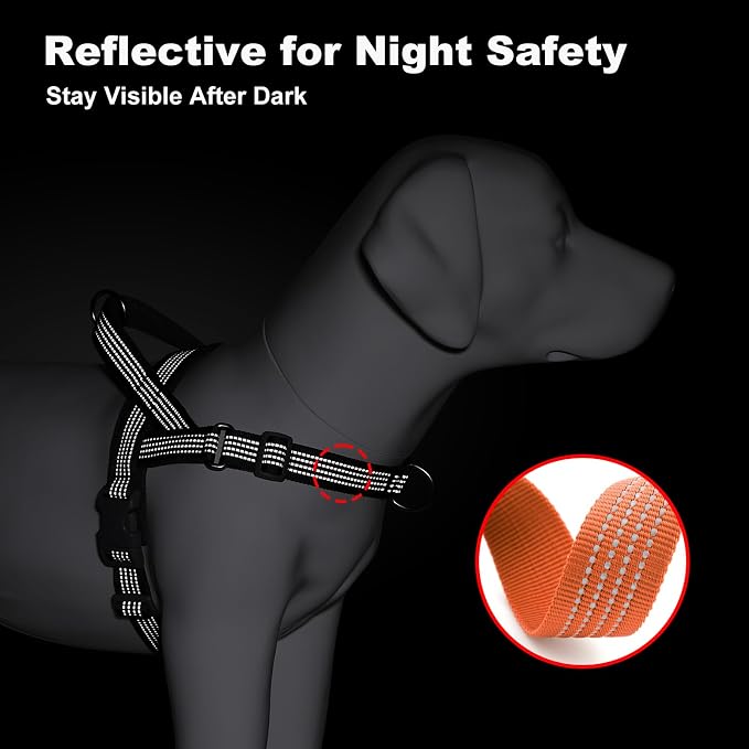 No Pull Dog Harness with Handle, Adjustable Soft Mesh Padded Vest | Reflective Walking Harness with Front Clip for Small Medium Large Dogs, Quick Fit No Escape for Training, Orange, XS - Image 7