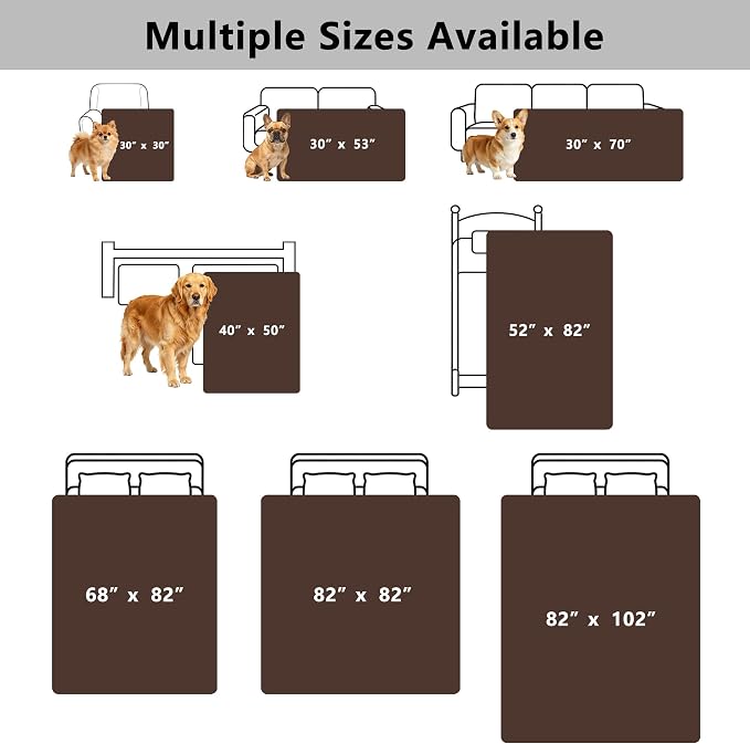 Waterproof Couch Cover for Dogs - Washable Pets Furniture Protector | TPU Leak-Proof Liner, Lightweight & Reversible, Fits Chair, Sofa, Bed, 68" x 82" , Chocolate/Cream - Image 7