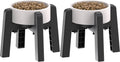 Dog Bowl Stand with Adjustable Width [2 Pack, Stand Only] | Elevated Pet Water & Food Bowl for Medium Dogs, Stable and Anti-Slip Raised Bowl by CZPET