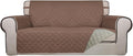 PureFit Reversible Quilted Couch Covers for Dogs Loveseat Sofa Cover 54" | Brown/Beige, Water Resistant Couch Protector, Washable Pet Couch Cover with Non Slip and Elastic Straps For Kids by PureFit