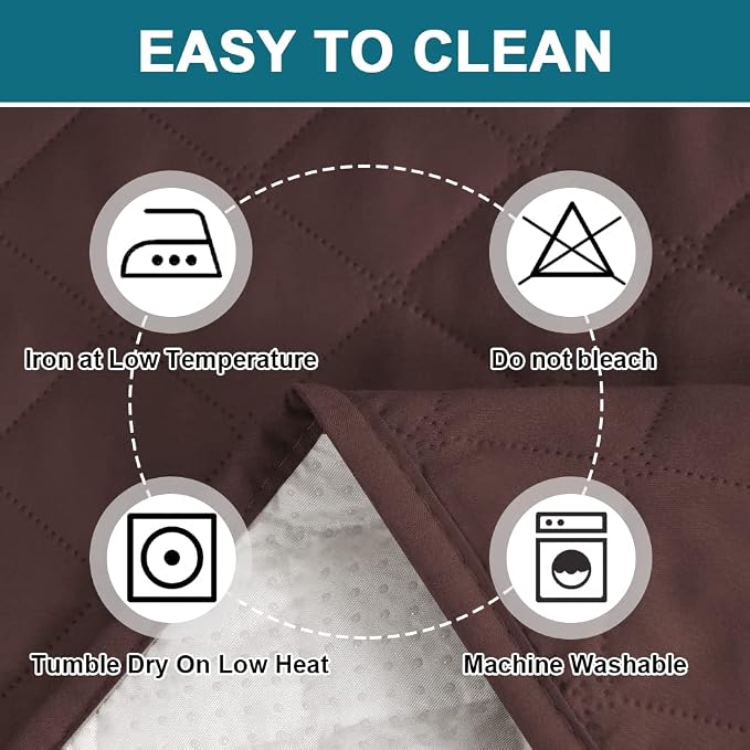Turquoize 100% Waterproof Sofa Covers Couch Cover Sofa Cover for Dogs Couch Protector Triple Non-Slip Sofa Slipcover for 3 Cushion Couch Furniture Protector for Pets, Kids,Dog (XL Sofa 78", Brown) - Image 6