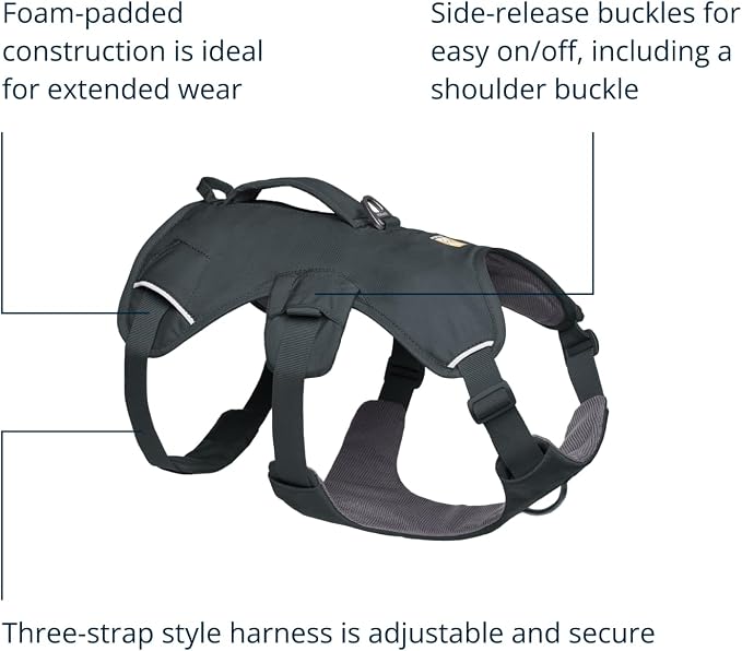 Ruffwear, Web Master, Multi-Use Support Dog Harness, Hiking and Trail Running, Service and Working, Everyday Wear, Basalt Gray, Medium - Image 5