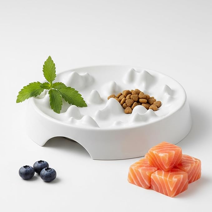 CatGuru Whisker-Friendly Slow Feeder Cat Bowl for Healthy Digestion | Perfect for kittens, adult, and senior cats. Encourages calm, healthy eating habits at every age. - Image 2