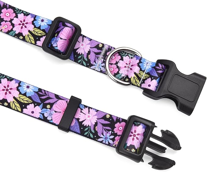 Mihqy Dog Collar for Small Dogs, Fashion Design, Floral Pink,S | Neck Fit 9.8"-15.7", Floral Patterns, 4 Sizes for Small Medium Large Dogs, Comfortable for Walks and Outdoor Hikes - Image 4