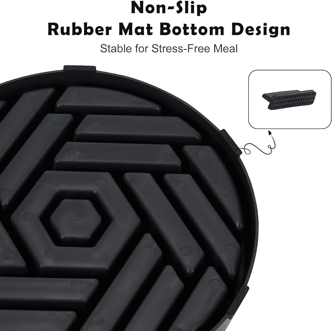 TOBYTO Slow Feeder Dog Bowls Large Medium Breed,Anti-Choking Slow Eating Dog Food Bowl,Non Slip Pet Slower Food Feeding Bowls Large Puzzle Slow Feeder Bloat Stop Maze Dog Dishes,Black - Image 8