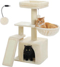 PETEPELA Cactus Cat Tree for Kittens & Small Cats, 32in Cat Tower, Beige | Compact 4-in-1: sisal ramp, cozy hammock, condo & washable top bed; for kittens & small indoor cats by PETEPELA