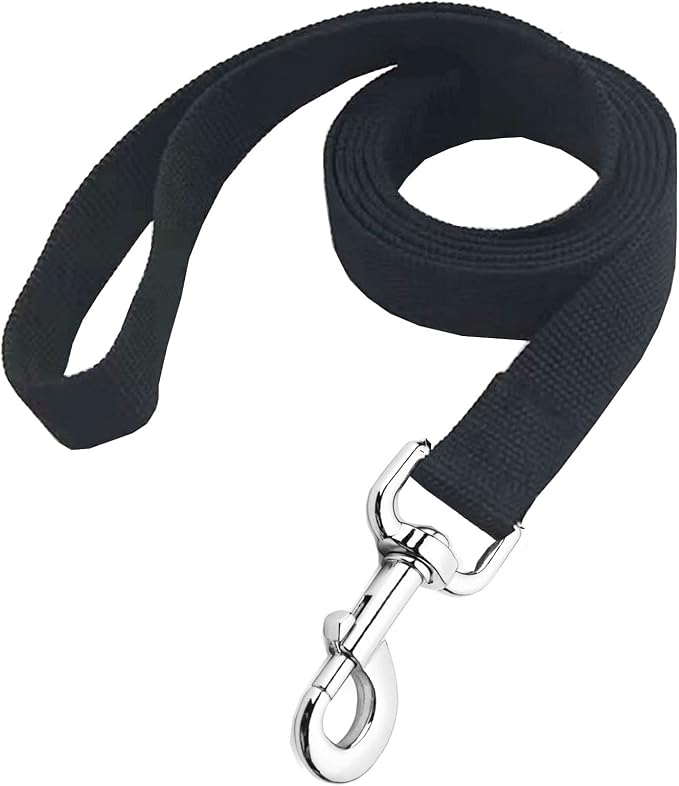 Strong Nylon Dog Leash, 4FT/ 5 FT/ 6FT Dog Leashes for Medium Large Dogs (6FT, Black) by MANDAO