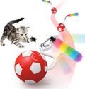 VIWIK Interactive Cat Toys for Indoor Cats, Automatic Motion Activated Kitten Ball Toy, Moving Stimulation Cat Toys for Bored Indoor Adult Cats, Low Noise Fast Rolling Moving Ball Red by VIWIK