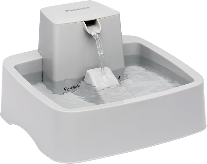 PetSafe Oasys Pet Fountain, 1 Gallon (128 oz), Cats & Small-Medium Dogs | Adjustable Water Flow, Whisker-Friendly Tray, Dishwasher-Safe, Replaceable Carbon & Foam Filters Included by PetSafe