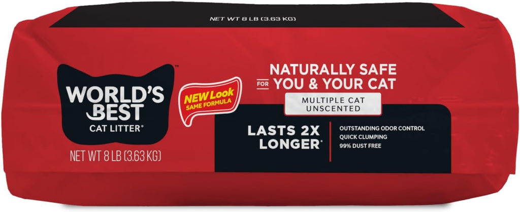 World's Best Cat Litter, Multiple Cat, Unscented, Lasts 2X Longer, 8 lb Bag | Controls tough multi-cat odors and lasts 2x longer; natural corn litter, quick clumping, flushable, 99% dust free - Image 9