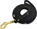 Heavy Duty Leather Dog Leash 6 ft x 3/4 inch, Genuine Leather Dog Training Leash, Soft and Strong Leashes for Medium and Large Dogs Black by Leadfar