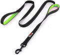 Dog Leash 6ft Long,Traffic Padded Two Handle,Heavy Duty,Reflective Double Handles Lead for Control Safety Training,Leashes for Large Dogs or Medium Dogs,Dual Handles Leads(Black) by PrimalPetGear