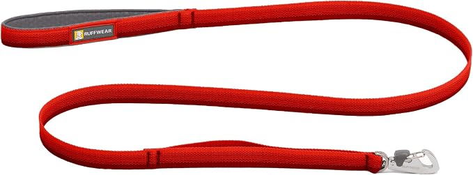 Ruffwear, Front Range Dog Leash, 5 ft Lead, Red Canyon | Light & Strong Lockable Swivel Crux Clip, Padded Handle, Durable Webbing, Traffic Handle & Accessory Loop for Everyday Walks by RuffwearInc