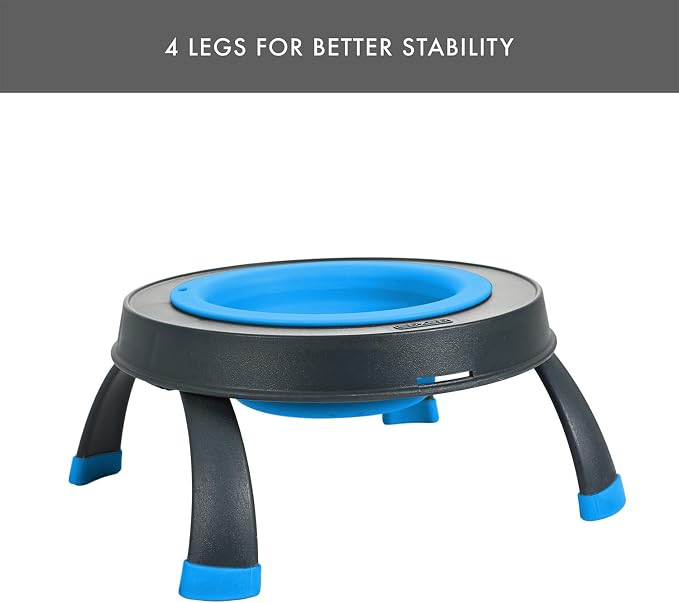 Dexas Pets Elevated Pet Feeder, Large, 4 Cup Capacity, Pro Blue, Raised Pet Food and Water Bowl - Image 6
