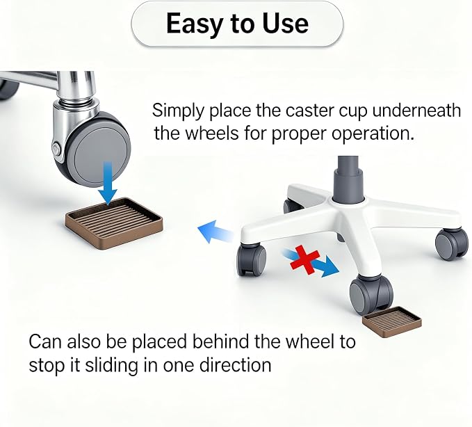 Yelanon Furniture Coasters,4 Pcs 3” Furniture Caster Cups - Non Slip Pads Hardwood Floors - Non Skid Furniture Grippers, Rubber Furniture Feet, Anti Slide Floor Protector for Bed Couch Stoppers - Image 5