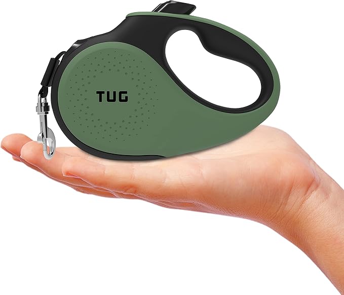 TUG Tiny Retractable Dog Leash, 10 ft (Extra Small, Green) | 360° Tangle-Free Retraction, 10 ft Tape, Quick Thumb Lock, Anti-Slip Handle, For Pets Under 26 lbs - Image 2