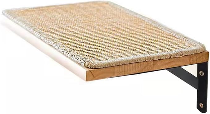 2 Pieces Cat Hammock Wall Mounted Floating Wall Shelf with Cat Scratching Mat Thick Solid Wood Cat Tree for Cat (2 Pieces Hammock) - Image 3