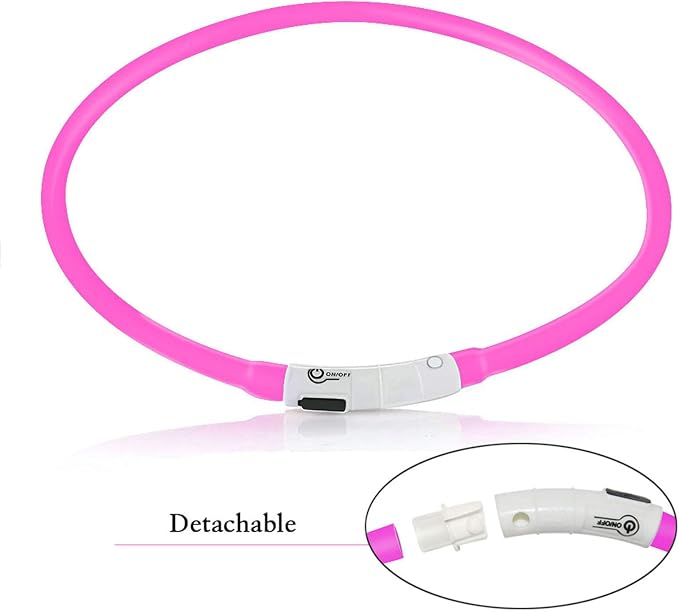 LED Dog Collar,USB Rechargeable Glowing Dog Collars, Light Up Collar Improved Pet Safety &Visibility at Night, 3 Flashing Modes,Water-Resistant LED Lighted Fits for Small Medium Large Dogs - Image 5