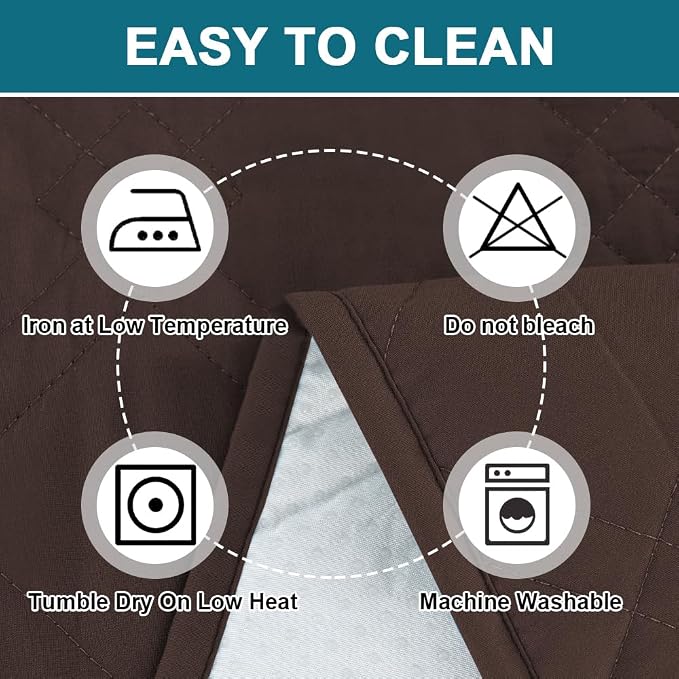 Turquoize 100% Waterproof Sofa Covers Couch Cover for 3 Cushion Couch Triple Non-Slip Sofa Slipcover Washable Furniture Protector for Pets, Kids, Dog (XL Sofa 78", Chocolate) - Image 6