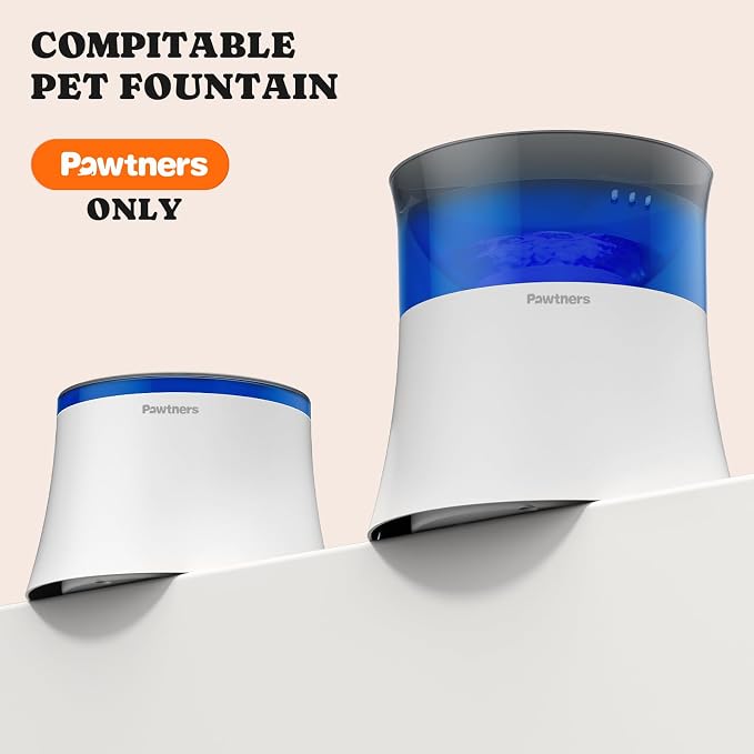 Pawtners Dog Water Fountain, 8 Replacement Filters for 10in/6.7in Fountain | Multiple Filtration, filter out hair, dust, debris and adsorb heavy metal ions, Suitable for Small Medium Large Dogs Cats Pet - Image 4
