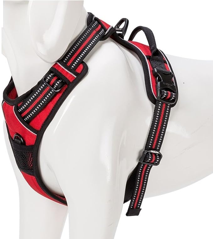 TRUE LOVE Adjustable No-Pull Dog Harness Reflective Pup Vest Harnesses Comfortable Control Brilliant Colors Truelove TLH5651(Red,XL) | Front Clip, No-Choke, Soft Padded, Control Handle, Anti Escape, Dog Car Harness, Walking and Training, Escape Proof, ... by TRUELOVE