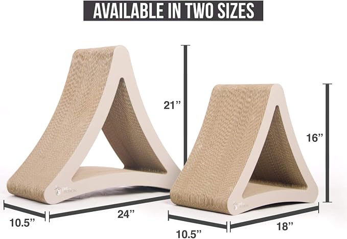 PetFusion 3-Sided Vertical Cat Scratching Post, 18in x 10.5in x 15.9in | Multiple Angle Scratching Pad with 6 Usable Sides, 100% Recyclable Cardboard Lounge for Play and Perch - Image 3