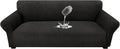Waterproof Couch Cover, Stretch Non-Slip Sofa Slipcover with Elastic Bottom that Stays in Place - Leakproof Furniture Protector for Kids and Pets - Washable (Sofa, Black) by Unknown