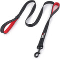 Plutus Pet Double Handle Dog Leash, 6 FT Long, for Medium Large Dogs | Reflective Nylon, Soft Padded 2 Handles, Heavy Duty for Training, Dual Handle Lead, 6 FT x 1”, Black by PLUTUSPET