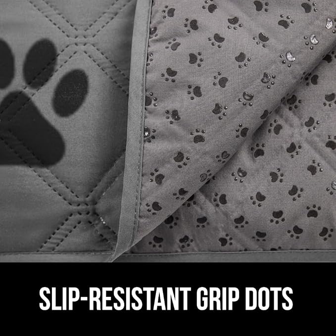 GORILLA GRIP® Waterproof Dog Blanket, Couch Cover for Dogs, 30x70 Gray Paw | Silicone Grip Backing, Washable, Leakproof, Protects Sofa, Sectional, Bed, Crate, Car and RV, Senior Pet Essential - Image 4