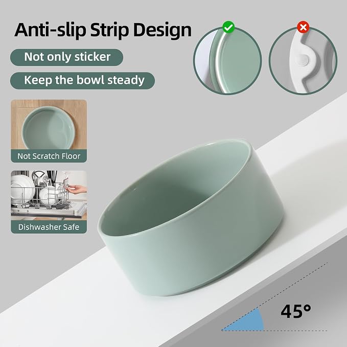 Havniva Ceramic Dog Bowls Elevated, Raised Dog Food Bowl for Large Dogs | 8.3” Elevated Dog Bowls, Non-Slip Wood Stand, Dog Food and Water Bowl Set, Dog Feeding Dish, Large Capacity Pet Water Bowl - Image 3