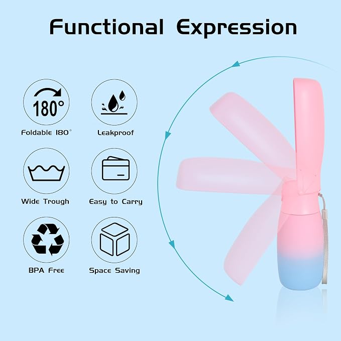 Portable Dog Water Bottle 19oz Pink | Foldable pet water dispenser, food grade plastic, ease to use for outdoor walking, hiking, travel - Image 7