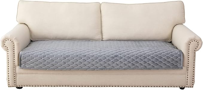Eismodra Couch Cover,Sectional Couch Covers,Sofa Covers for 3 Cushion Couch,Anti-Slip Sofa Slipcovers for Dogs Cats Kids Loveseat Recliner L Shaped Armrest,Light Gray 43''x63''(Only 1 Piece) by Eismodra