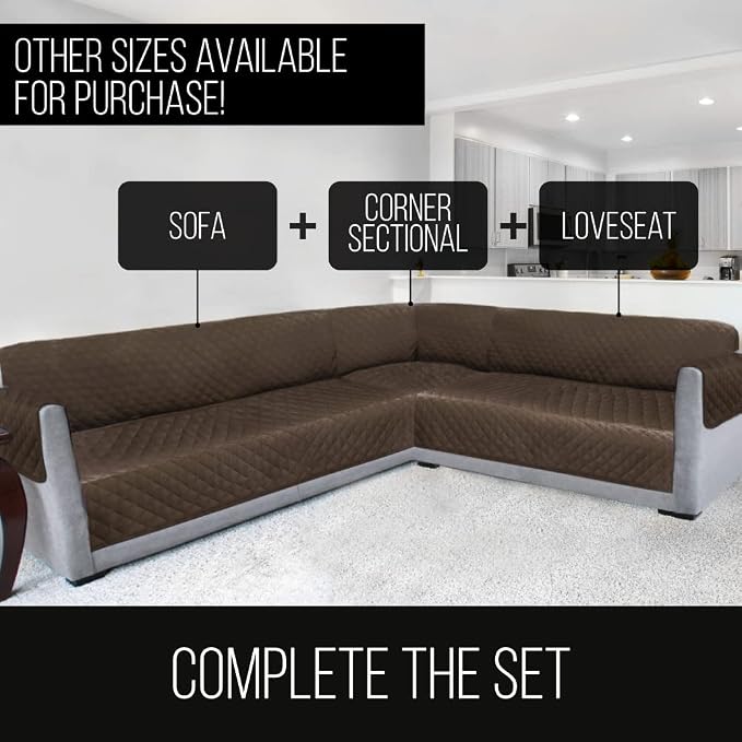 Sofa Shield® Couch Chair and Half Slip Cover for Dogs with Strap, Charcoal | Reversible Furniture Protector, Stain and Tear Resistant Cushion Cover, Machine Washable Slipcover for Pets, Cats 70 inch - Image 6