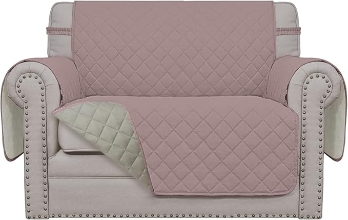 Easy-Going Reversible Couch Cover, Oversized Chair, Pink/Beige | Machine Washable Slipcover For Dogs, Water Resistant Furniture Mat For Living Room, Non-Slip Sofa Cover, Pet Friendly by Easy-Going