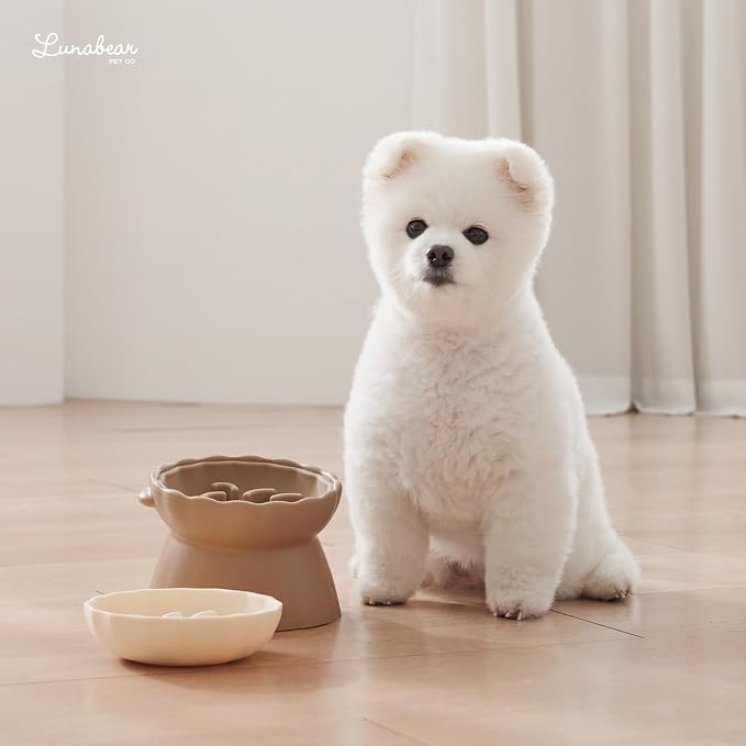 Slow Feeder Dog Bowls Made of Premium Food-Grade Silicone | Anti-Choking & Slow Eating for Improved Digestion, Non-Slip, Soft & Durable, Quiet Dog Bowl, Cute (Ivory, Doggy) - Image 8
