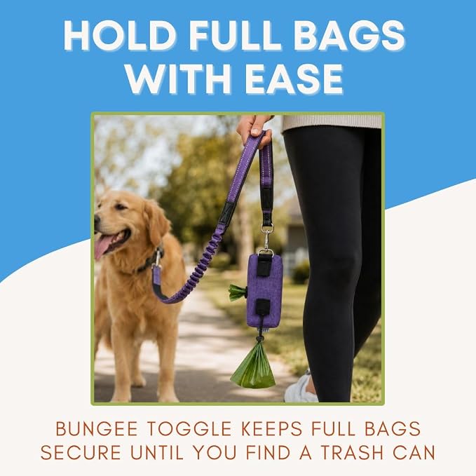 Dog Poop Bag Holder for Leashes and Treat Holder with 3 Waterproof Pouches | Poop Bag Dispenser for Pet Waste Bags and Walking Accessories + 1 Free Roll - Image 4