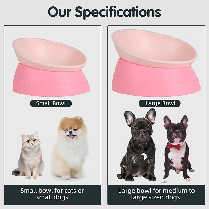 Bulldog Bowl Anti-Slip Dog Cat Dish Detachable Rubber Dog Bowl Pet Sterile Tilted Pet Feeder Slope Base - Image 7